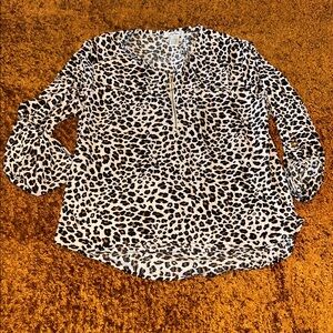 Leopard Print V-Neck Blouse